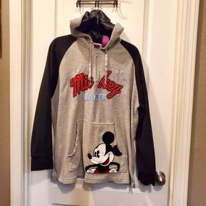 Mickey Mouse Disney 3/4 Zip Fleece hoodie w/silky lined hood 2XL